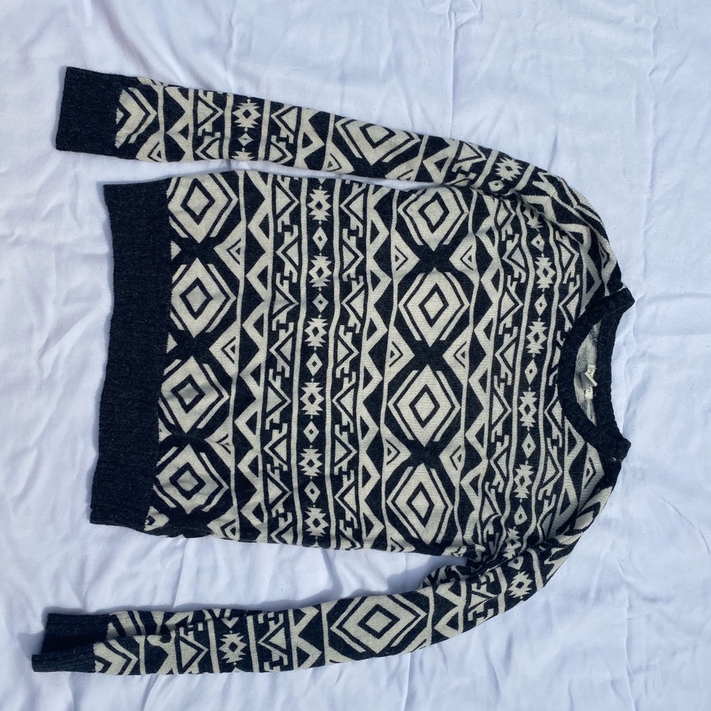 Black and white geometric sweater